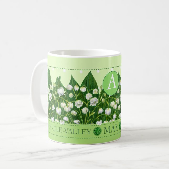 Café Caneca Clássica Flor e Gema de Nascimento de Maio (Frente Esquerda)