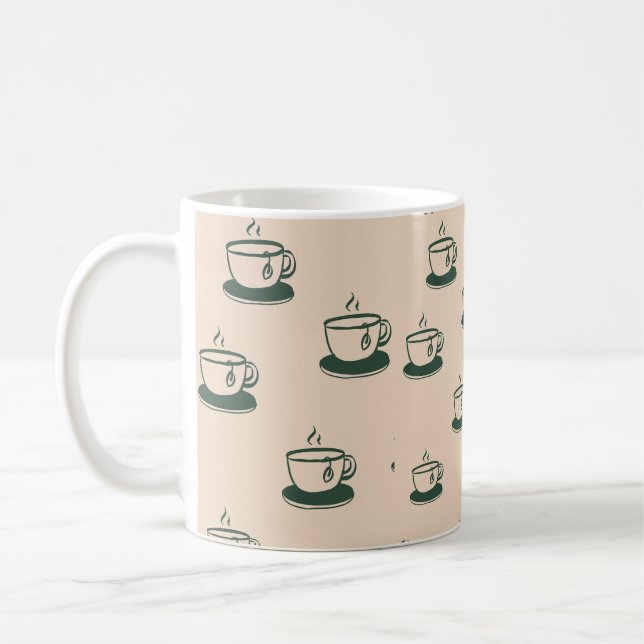 Café Caneca Clássica Padrão Amante de Chá Estético (Esquerda)