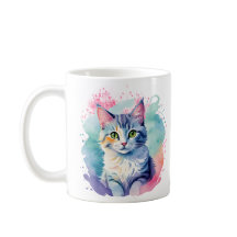 Caneca Colorida de Gato
