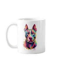 Caneca Colorida de Pitbull – Desenho Vibrante de C