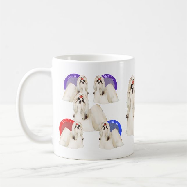 Café Caneca colorida de Shih Tzu (Esquerda)