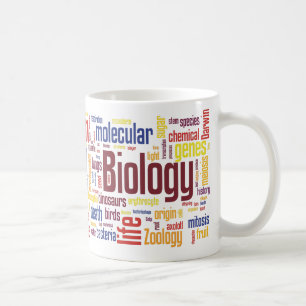Café Caneca colorida de Wordle da biologia