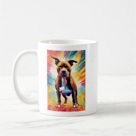 Café Caneca Colorida do Pitbull – Desenho Ousado de Cac