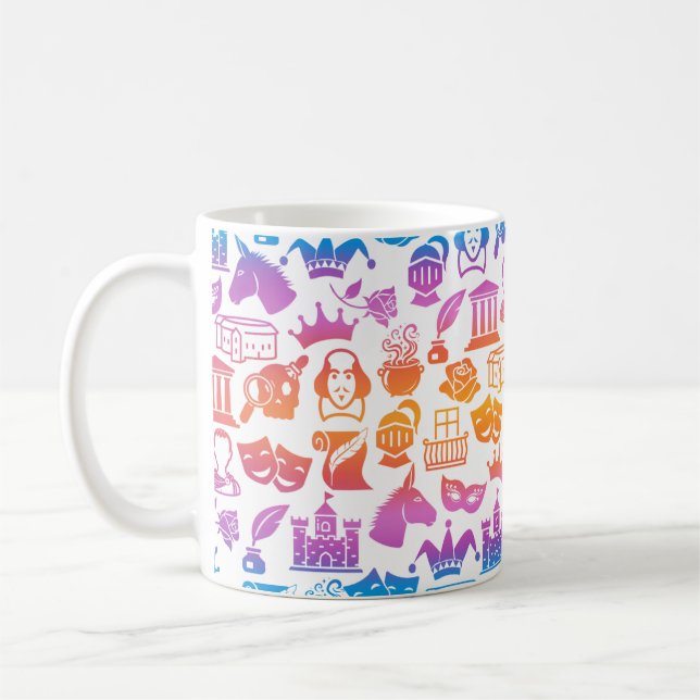 Café Caneca Colorida para Amantes de Shakespeare (Esquerda)