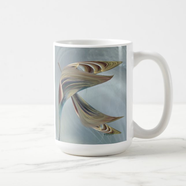Café caneca com abstrato de flores tropicais (Direita)