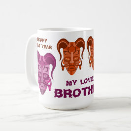 CAFÉ CANECA COM ARTE DE MÁSCARA TARDICIONAL