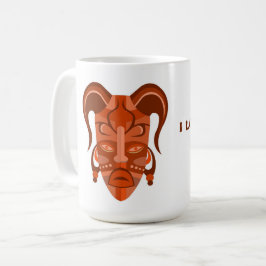 CAFÉ CANECA COM ARTE DE MÁSCARA TARDICIONAL