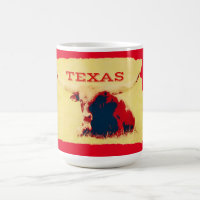 Caneca com Arte Retro de Grande Vaqueiro do Texas