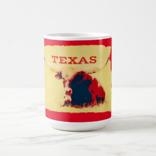 Café Caneca com Arte Retro de Grande Vaqueiro do Texas