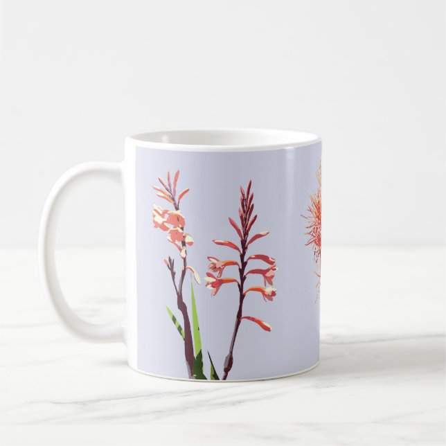 Café Caneca com as flores de Cape Town (Esquerda)