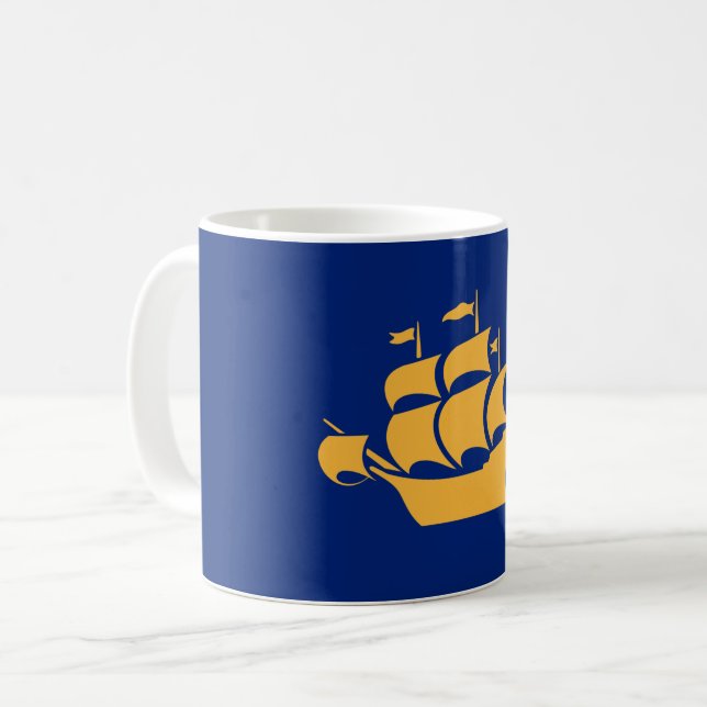 Café Caneca com Bandeira da Cidade de Quebec, Canadá (Frente Esquerda)