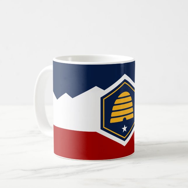 Café Caneca com Bandeira de Utah, EUA (Frente Esquerda)