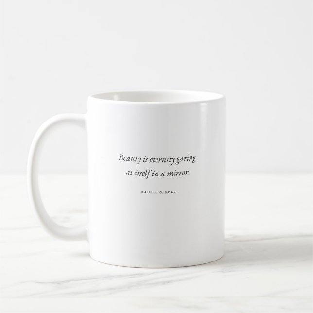 Café Caneca com Citação de Gibran - A Beleza é Eternida (Esquerda)
