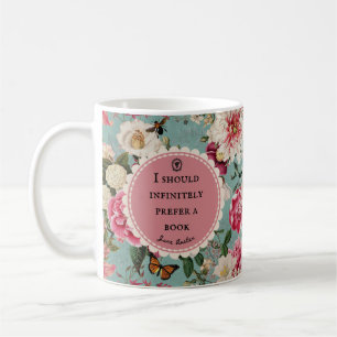 Café Caneca com Citação de Livro de Jane Austen