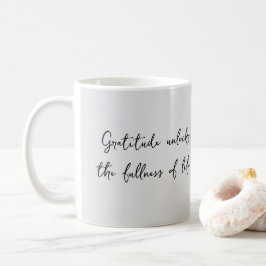 Café Caneca com Citação Inspiradora de Gratidão