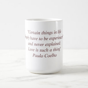 Café Caneca com citações de Paulo Coelho