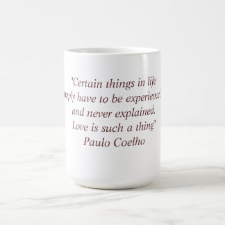 Café Caneca com citações de Paulo Coelho