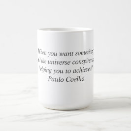 Café Caneca com citações de Paulo Coelho