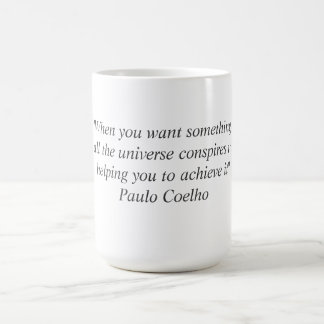 Café Caneca com citações de Paulo Coelho