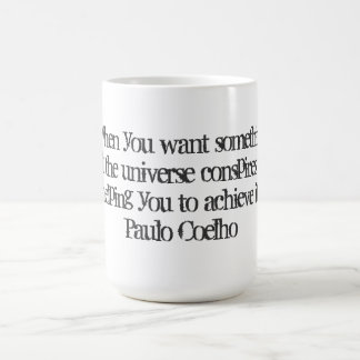 Café Caneca com citações de Paulo Coelho