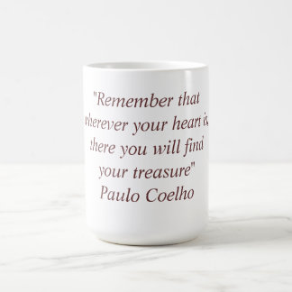 Café Caneca com citações de Paulo Coelho