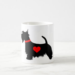 Café Caneca com coração de cachorro Scottie