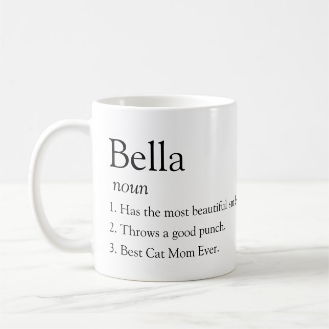 Café Caneca com definição de dicionário engraçado e nom (Esquerda)