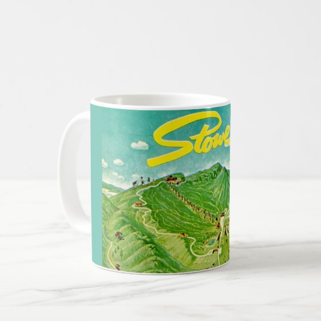 Café Caneca com Desenho Antigo de Stowe Vermont (Frente Esquerda)