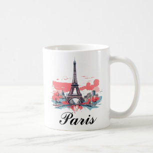 Café Caneca com Desenho da Torre Eiffel de Paris