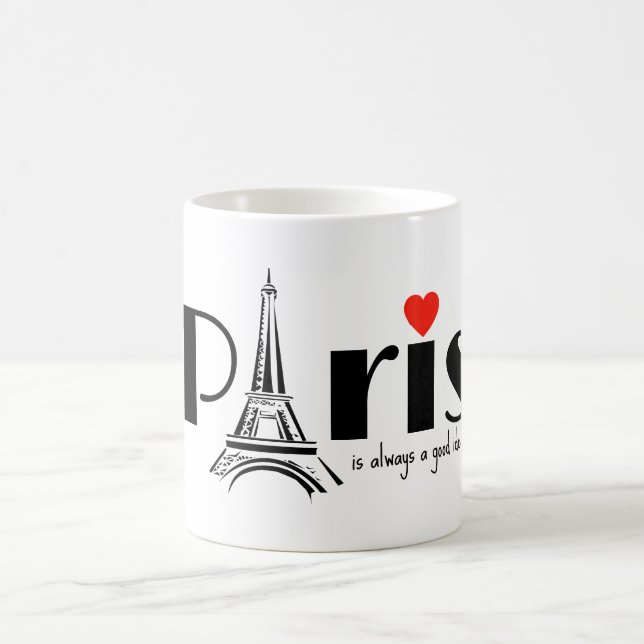 Café Caneca com Desenho da Torre Eiffel de Paris (Centro)