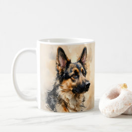 Café Caneca com Design de Arte de Cão Pastor Alemão