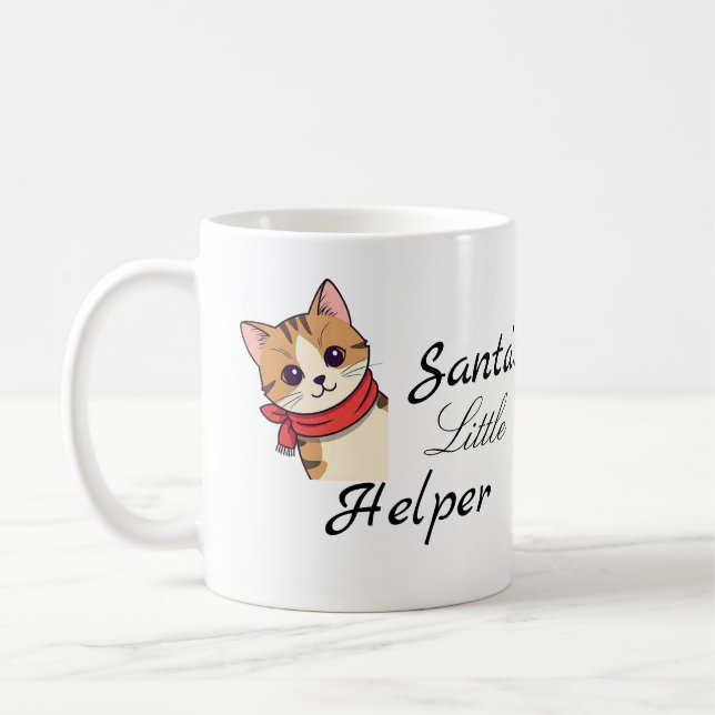 Café Caneca com design de gato de Natal (Esquerda)