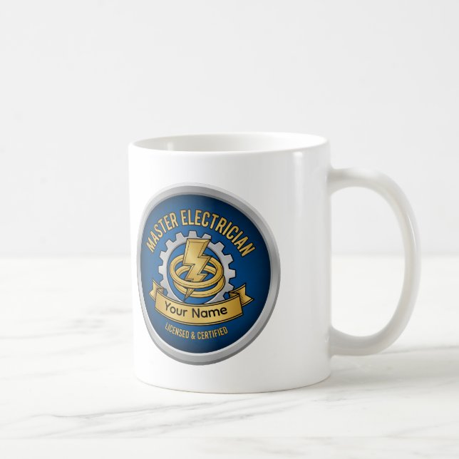 Café Caneca com Emblema Personalizado de Eletricista Me (Direita)