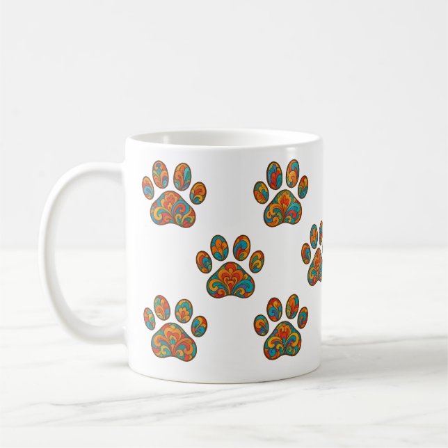Café Caneca com Estampa Colorida de Patas Inspirada na  (Esquerda)