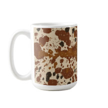 Caneca com Estampa de Couro de Vaca Latte 100% Aut