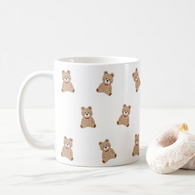 Café Caneca com Estampa de Urso Teddy Fofo – Presente A (Com Donut)