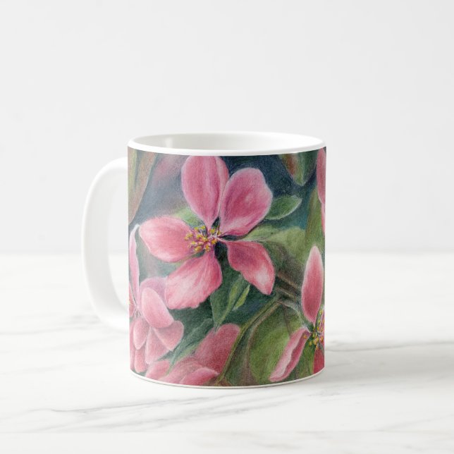 Café Caneca com flores de Apple (Frente Esquerda)