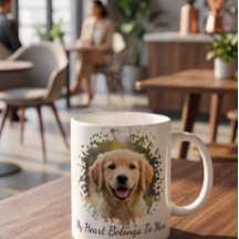 Caneca com Foto de Cachorro, Meu Coração Pertence
