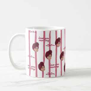 Café Caneca com Foto Personalizada e Padrão de Laço Fof