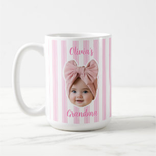 Café Caneca com Foto Personalizada e Padrão de Listras