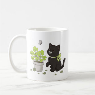 Café Caneca com Ilustração de Gatinho Preto Fofo na Nat