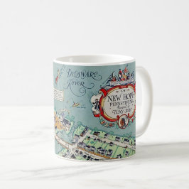 Café Caneca com Ilustração Vintage de New Hope PA