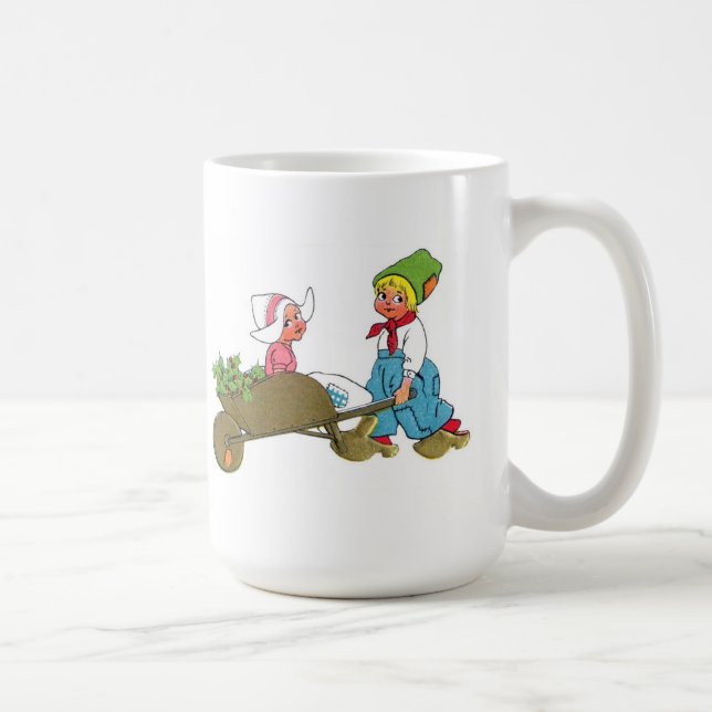 Café Caneca com Imagem Antiga de Duas Crianças Holandes (Direita)