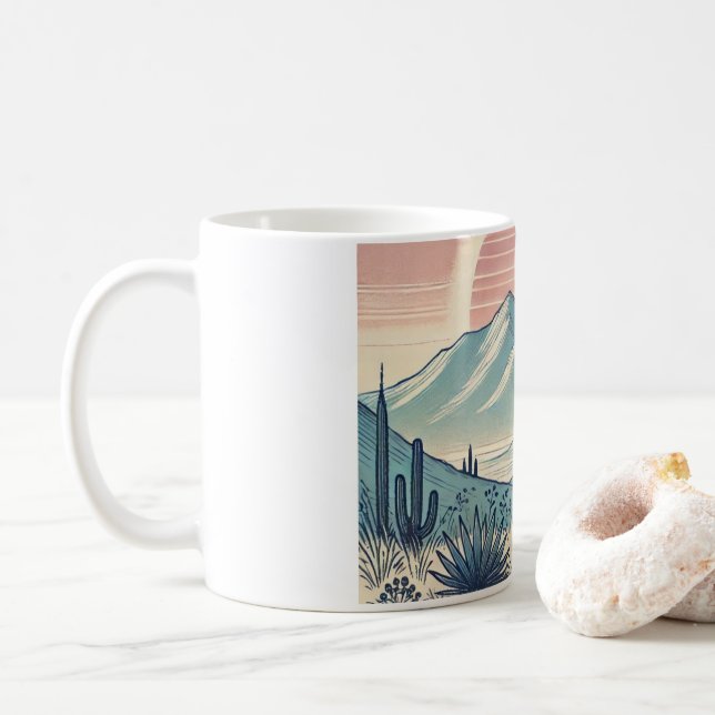 Café Caneca com imagem de paisagem (Com Donut)