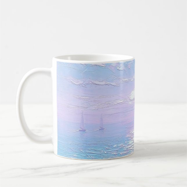 Café Caneca com impressão de paisagem marinha (Esquerda)