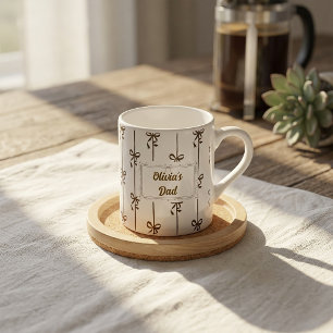 Café Caneca com Listra de Laço e Nome Personalizado Pre