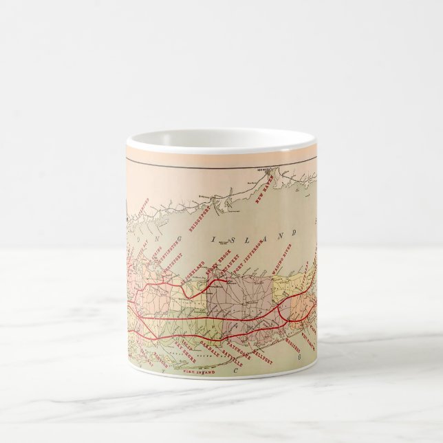 Café Caneca com Mapa Antigo de Long Island (Centro)