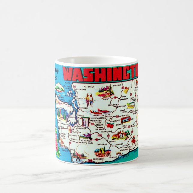 Café Caneca com Mapa Antigo de Washington (Centro)