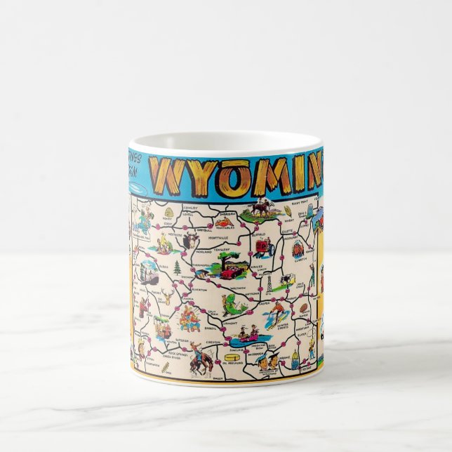 Café Caneca com Mapa Antigo de Wyoming (Centro)