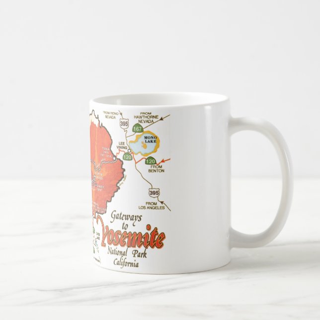 Café Caneca com Mapa Antigo de Yosemite (Direita)